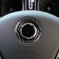 car carbon fiber steering wheel panel logo cover trim for vw golf 6 7 mk6 mk7 jetta mk5 passat b6 b7 polo skoda octavia fabia
