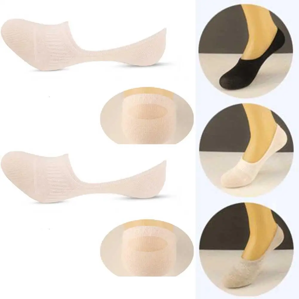 Носки-лодочки женские силиконовые невидимые хлопковые носки бесшовные девушки