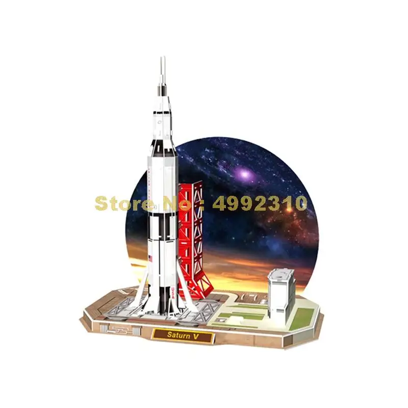 P653h 68 шт. космическая серия Saturn V 3d Бумажная Модальная головоломка 38*33 9*21 3 см