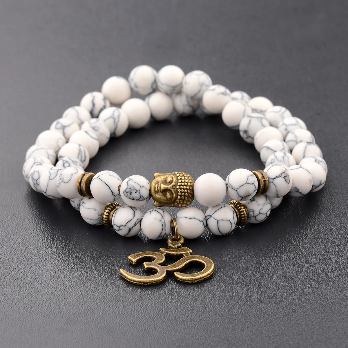 

Double Layered Rosary Bracelets For Women Men Natural Beads Om Charm Bracelet Tibetan Buddhist Mala Pulseira Yoga Jewelry Buddha