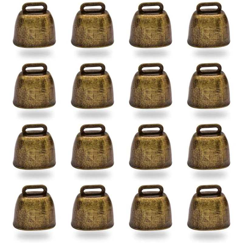 

16PCS Vintage Style Metal Cow Bell, Animal Anti-Lost Accessories Bell,Used in Festive Cheering Calling Bell