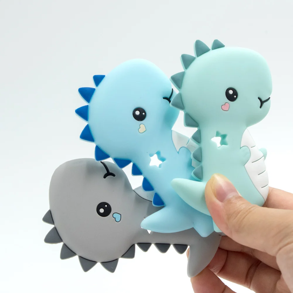 1 шт. Силиконовые Прорезыватели в форме динозавра бусины героев мультфильмов