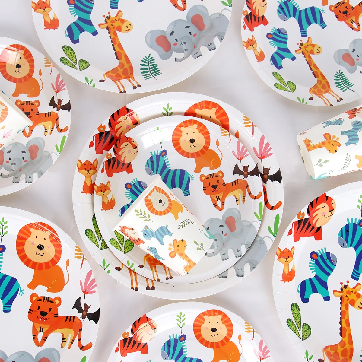 Jungle Birthday Disposable Tableware Wild One Safari Party Decoration Baby Shower 1st Supplies |