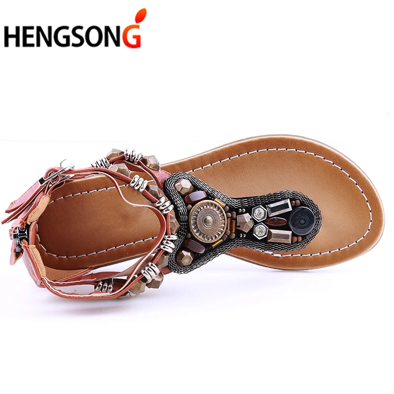 Богемные летние женские сандалии большой размер 44 45 женская обувь 2020 вьетнамки