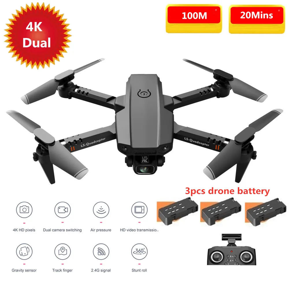 

Aerial Photography Quadcopter 4K HD Dual Camera Height Preservation Altitude Hold Foldable WIFI FPV RC Drone With Carry Bag Gift