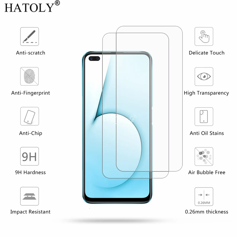 HATOLY 2 uds vidrio templado para Realme X50 Ultra-Delgado Protector de pantalla para OPPO Realme X50 pel&iacute;cula endurecida Realme X50 Pro 5G vidrio-1