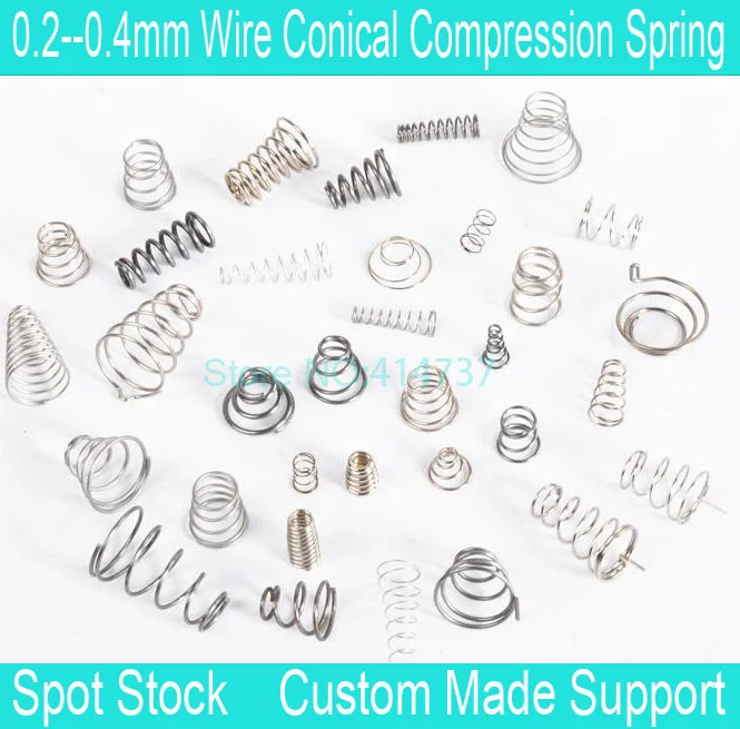 20 шт./упак. углеродистая сталь коническая катушка пружина 0 2-0 4 мм проволока