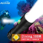 100 м фонарик для дайвинга светодиодный фонафонарь подводная лампа перезаряжаемый cree xm l2 18650 26650 фонарик для охоты водонепроницаемый сильный