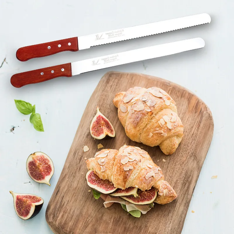 Инструменты для выпечки из нержавеющей стали нож хлеба зубчатый деревянная