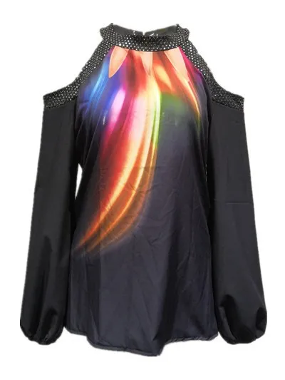 Весна-лето 2020 женская футболка модная с длинным рукавом и принтом в виде листьев