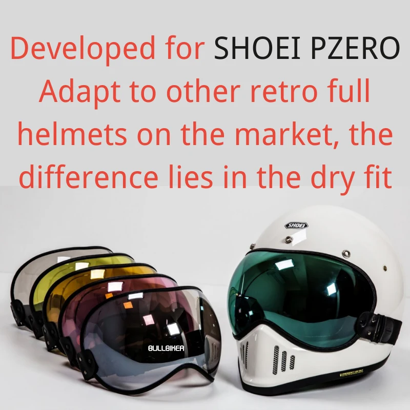 Мотоциклетный шлем BULLBIKER с пузырьковым козырьком линзы очки для BELL MOTO 3/ROYAL/SHOEI P