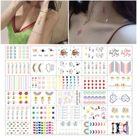 colorful rainbow expression tattoo sticker face hand lovely body art fake tatoo temporary waterproof cute kids tattoo products