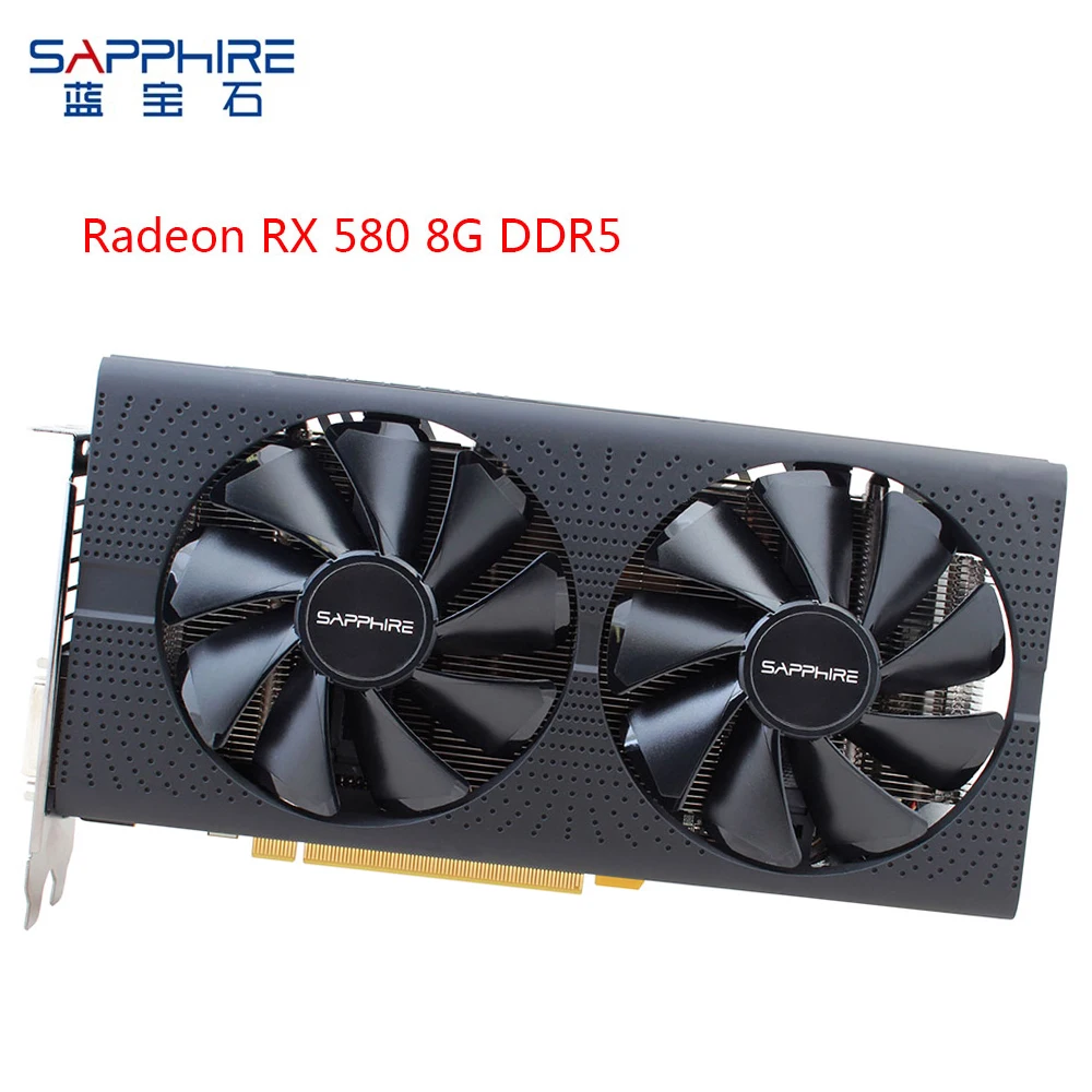 Видеокарта SAPPHIRE AMD RX580 Radeon RX 580 8 ГБ GDDR5 256bit PCI для настольных ПК, игровая видеокарта для использованной карты, отправка 6PIN кабеля