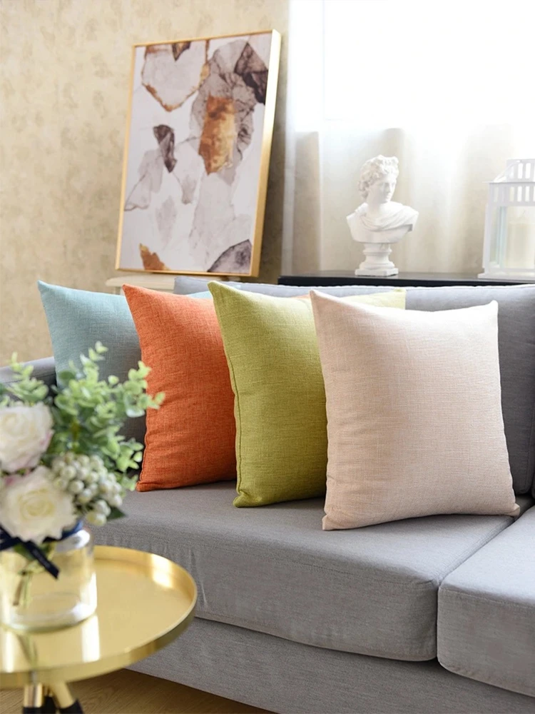 

Candy Color Throw Pillow Case Decorative Pillow Covers Home Pillowcase Decoration Flax Decoration Sofa Luxury pillowcases Gift