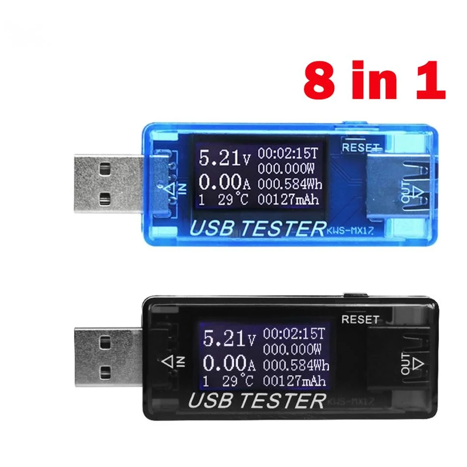 

8 в 1 ЖК QC 2,0 3,0 USB детектор напряжения тока Вольтметр Амперметр зарядное устройство тестер емкости Измеритель внешнего аккумулятора