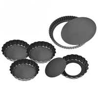 set of 5 tart pan includes 9 inch tart pan with removable bottom 4 inch mini tart pans non stick quiche pan
