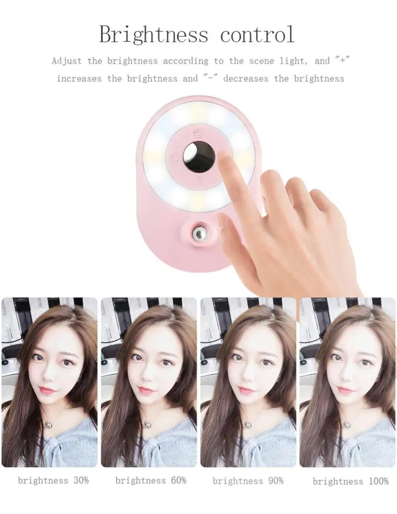 

Mini Fill-in Lighting Portable Live Meeting Lighting 4-block Light Mode for Mobile Phone Portable Wide Angle