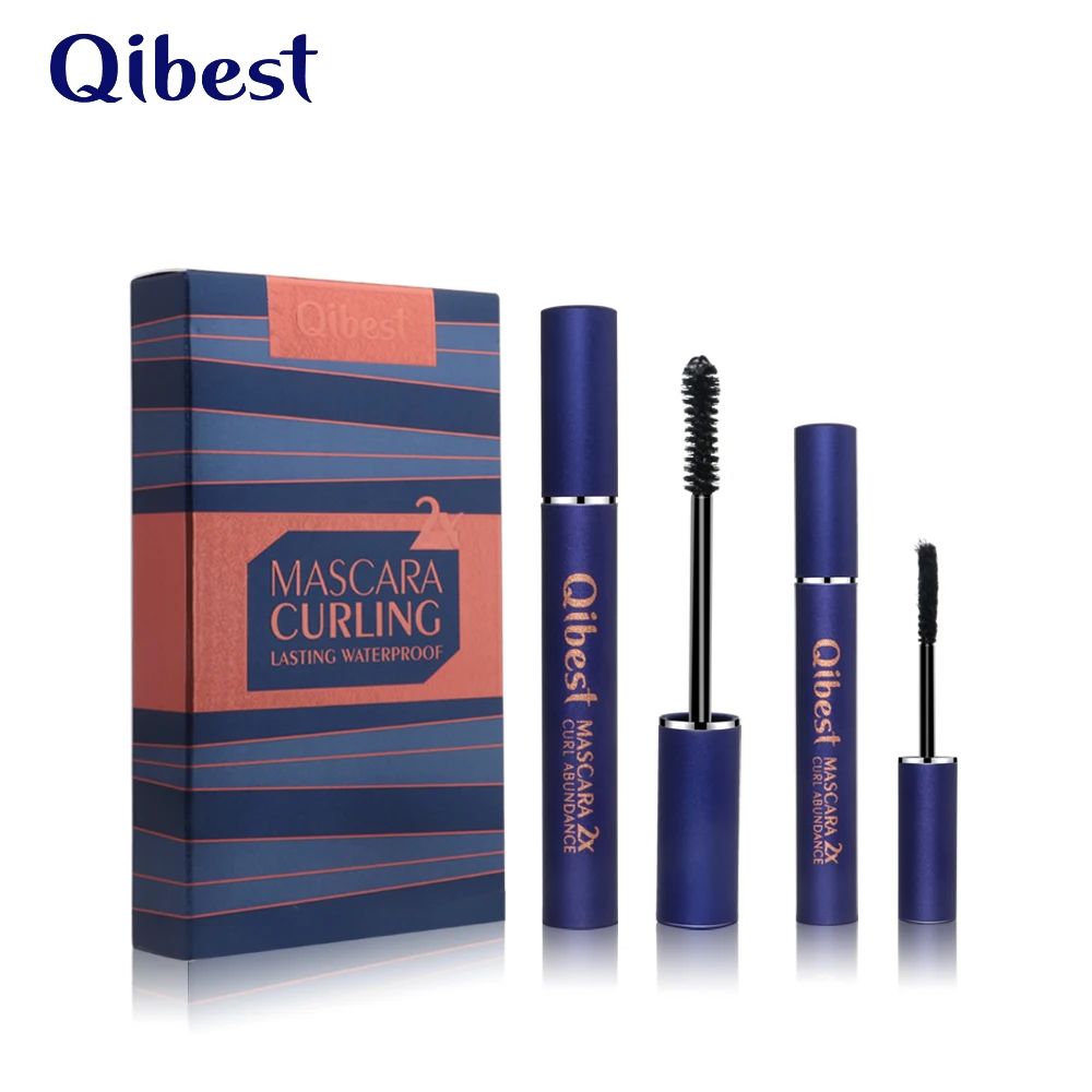 2 шт./компл. 4D волокна Черная тушь для ресниц удлинняющая Подкручивающая