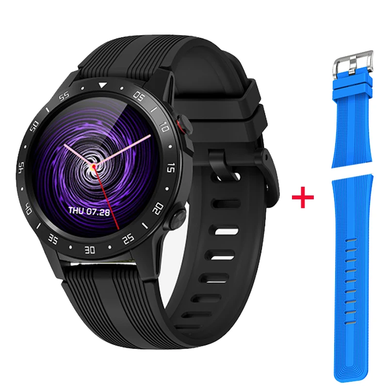 Extra Blue strap Умные часы LEMFO M5 с поддержкой SIM и Bluetooth, с функцией телефонного звонка, gps, умные часы для мужчин и женщин, IP67, водонепроницаемые часы с монитором сердечного ритма - Цвет: Extra Blue strap