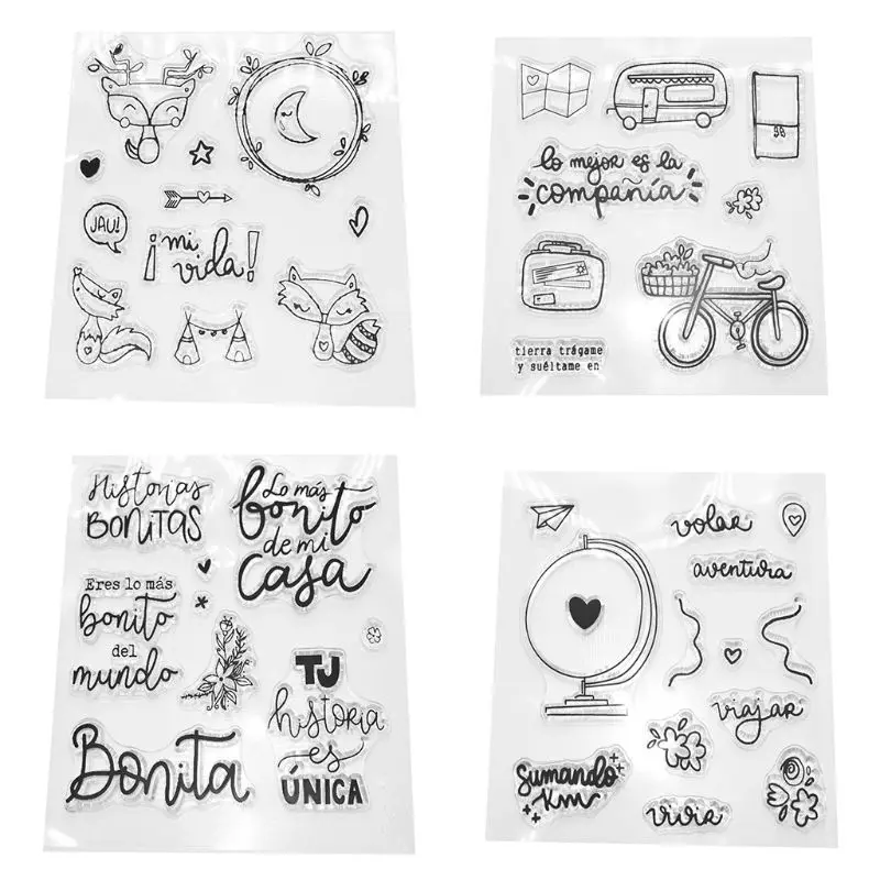 Силиконовый прозрачный Печатный штамп с изображением лисы Луны сделай сам для