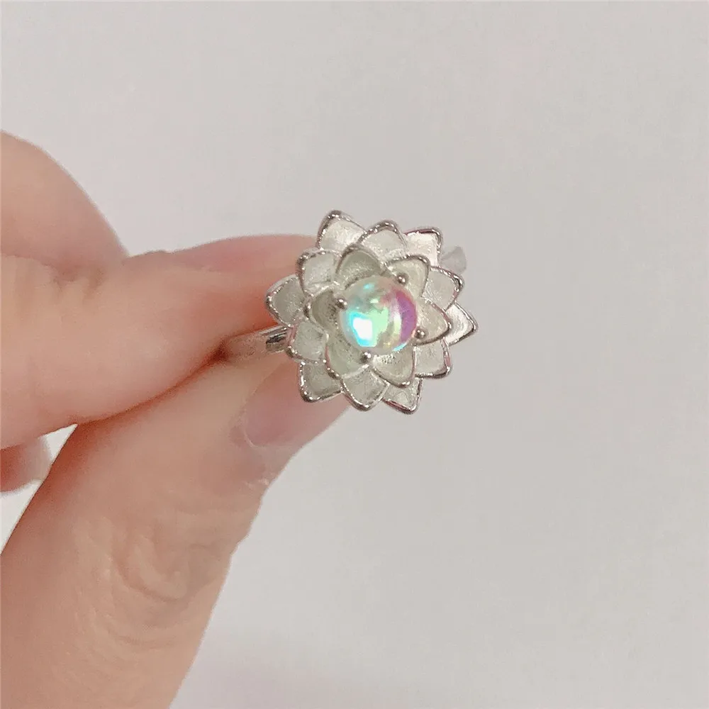 Женское романтическое кольцо с цветком лотоса FFLACELL обручальное цирконием