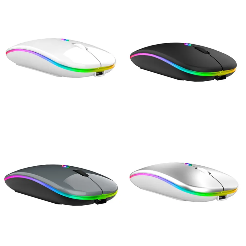 Bluetooth-совместимая Беспроводная с USB перезаряжаемая мышь RGB для ноутбука ПК Macbook