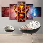 5 шт. Индийский Бог Ганеша С космическая планета холст картины HD печатных wall Art Для Гостиная Декор плакаты