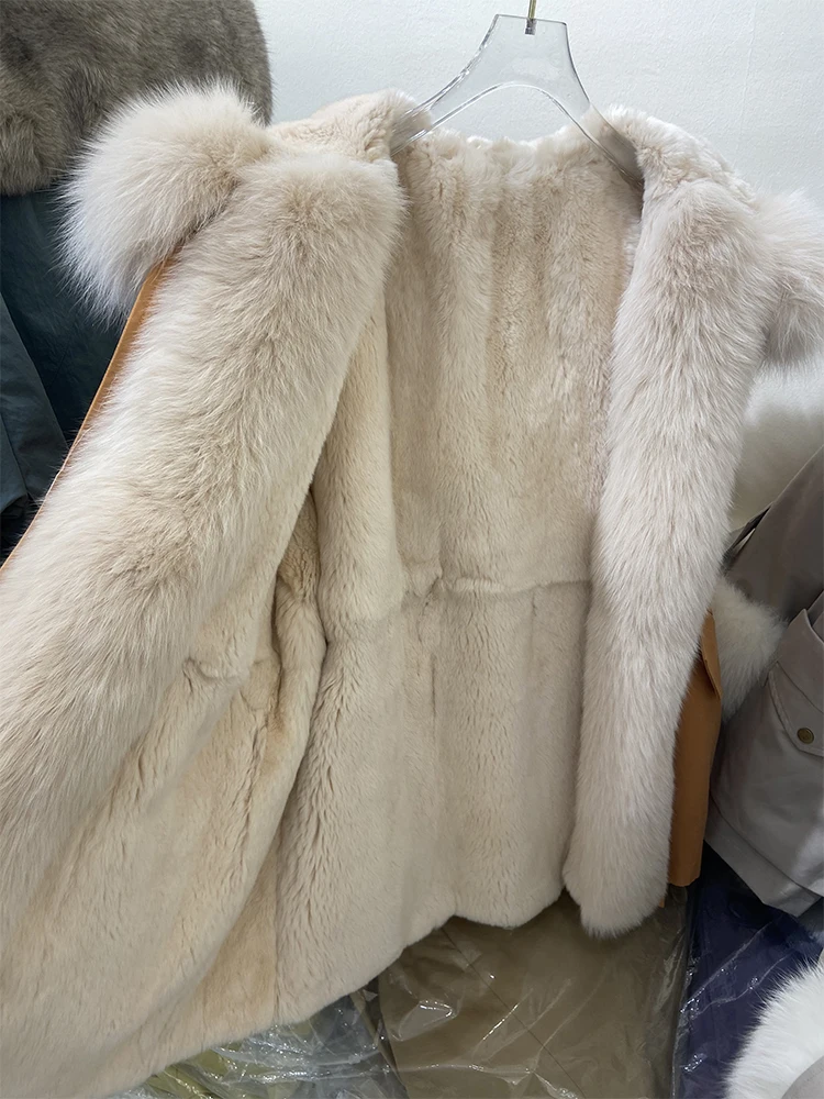 2021 женская зимняя Толстая искусственная подкладка парка теплая куртка оранжевое