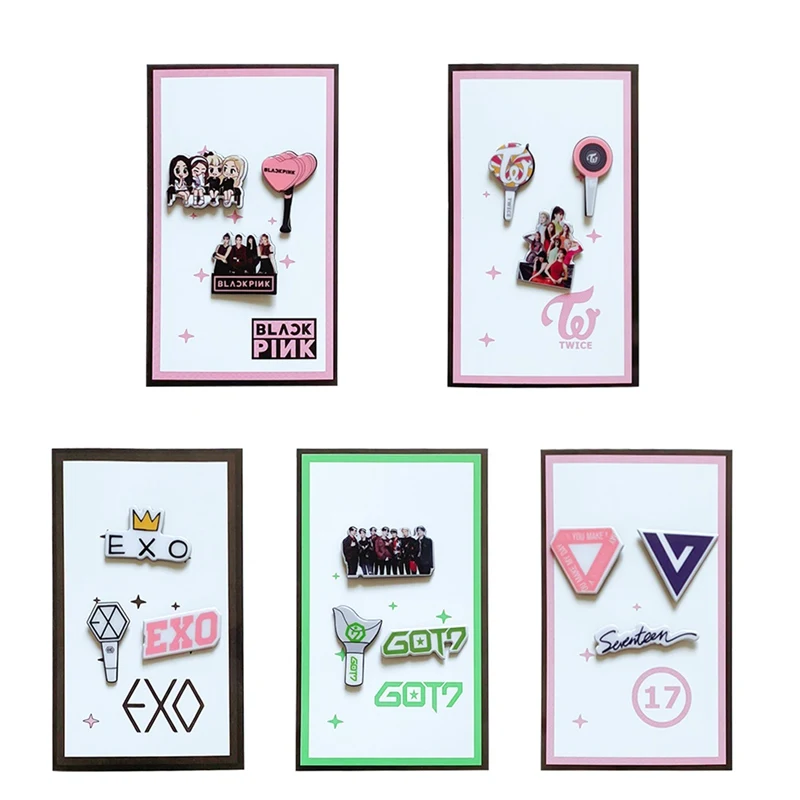 Корейская комбинация группа Pin BLACKPINK TWICE EXO GOT7 SEVENTEEN логотип эмаль брошь подарок для друзей фанатов