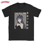 Футболка Mai Sakurajima Senpai Bunny Girl для мужчин, футболки из чистого хлопка, Аниме футболки, одежда с коротким рукавом, подарок на день рождения