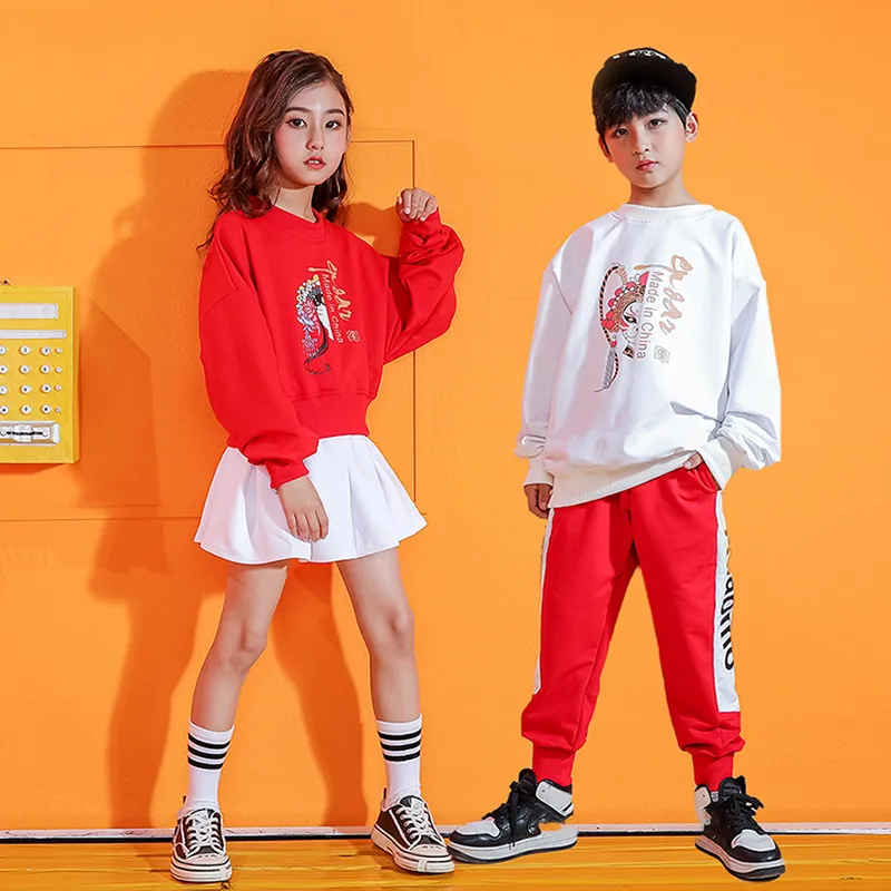 

Модные костюмы для джазовых танцев для детей, одежда для уличных танцев в стиле хип-хоп для мальчиков и девочек, Одежда для танцев с принтом ...