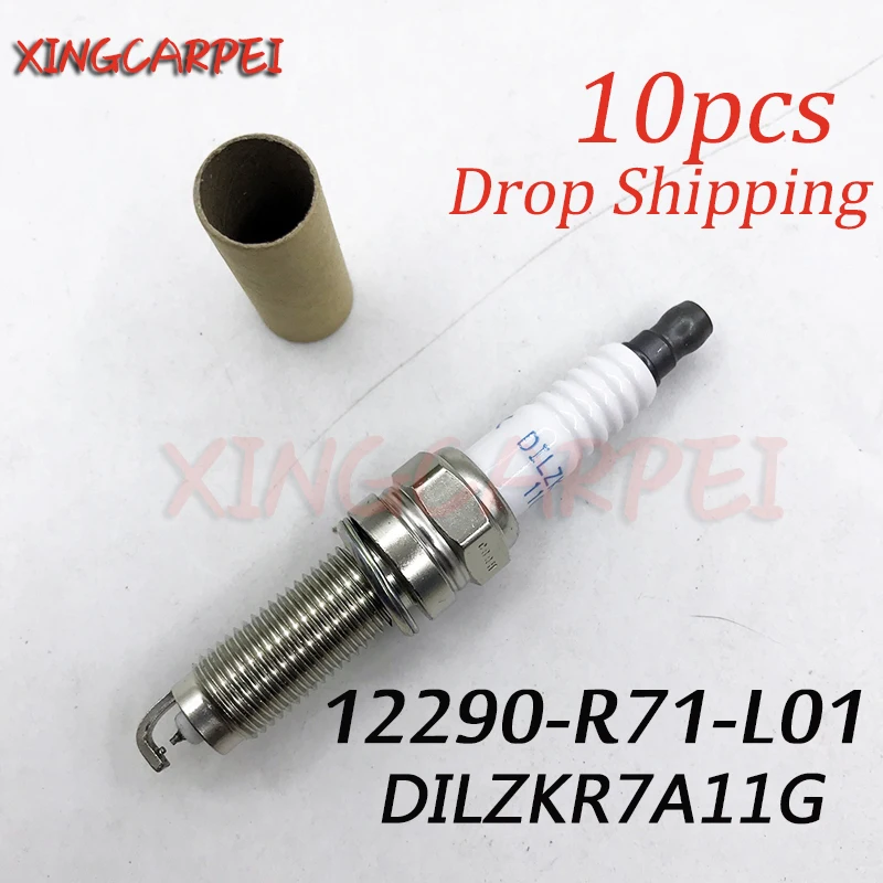 10pcs12290-R71-L01 DILZKR7A11G двойная иридиевая Свеча зажигания 92924 для Honda Accord Odyssey Pilot Acura TL 3.5L