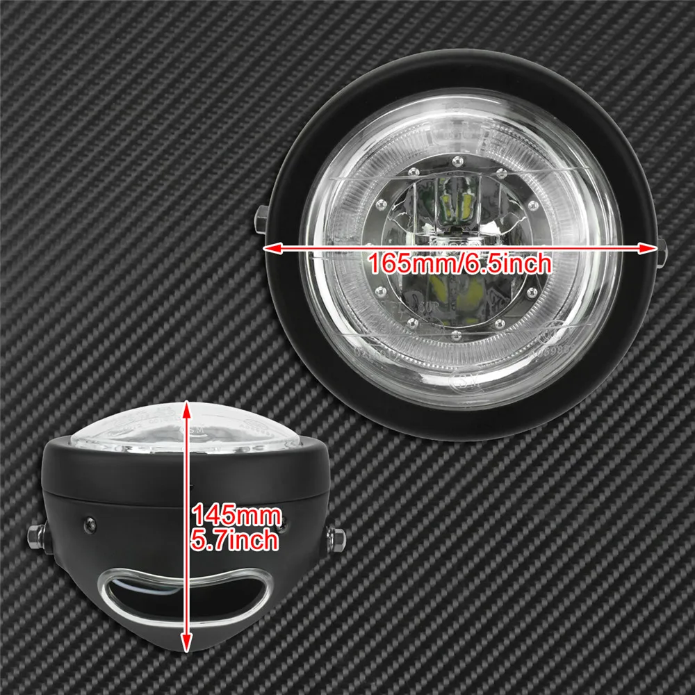 

6.5" Motorcycle Vintage Headlight Blue Light Lamp Cafe Racer Front Headlamp For Harley Softail Touring Street Glide Sportster XL