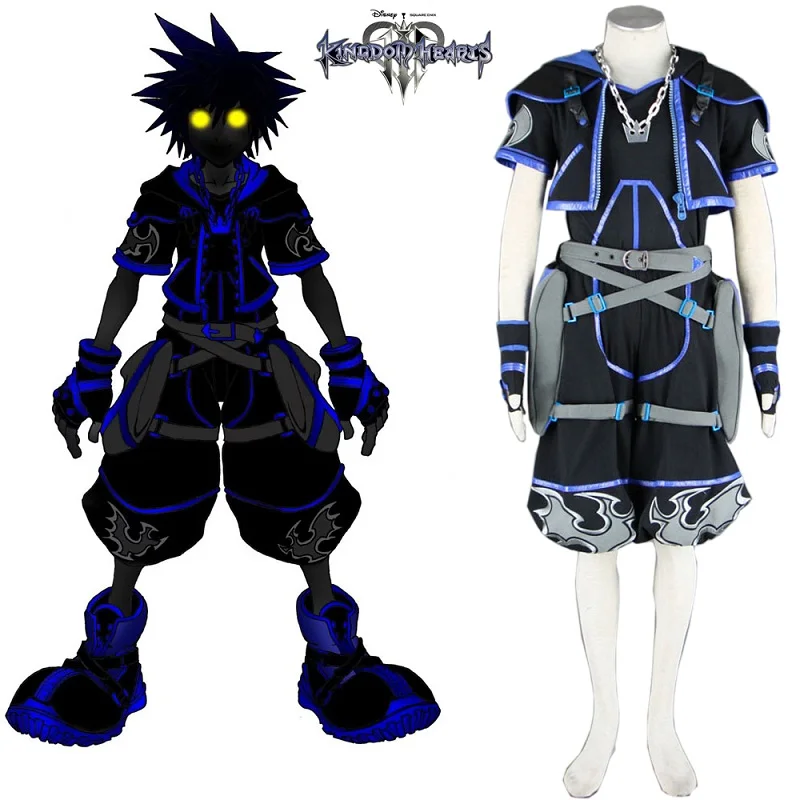 

Unisex Japan Anime Cos Kingdom Hearts Dark Sora Uniform Cosplay Costume Black Dark Sora Cosplay Costumes Party Sets