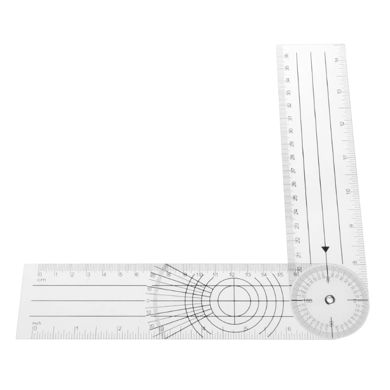 

87HB Userful Multi-Ruler 360 Degree Goniometer Angle Spinal Ruler CM/INCH