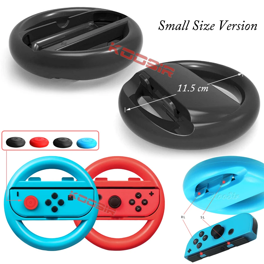 Комплект рулевого колеса для Nintendo Switch Game Big Racing 2 шт. + 4 силиконовых колпачка Joycon