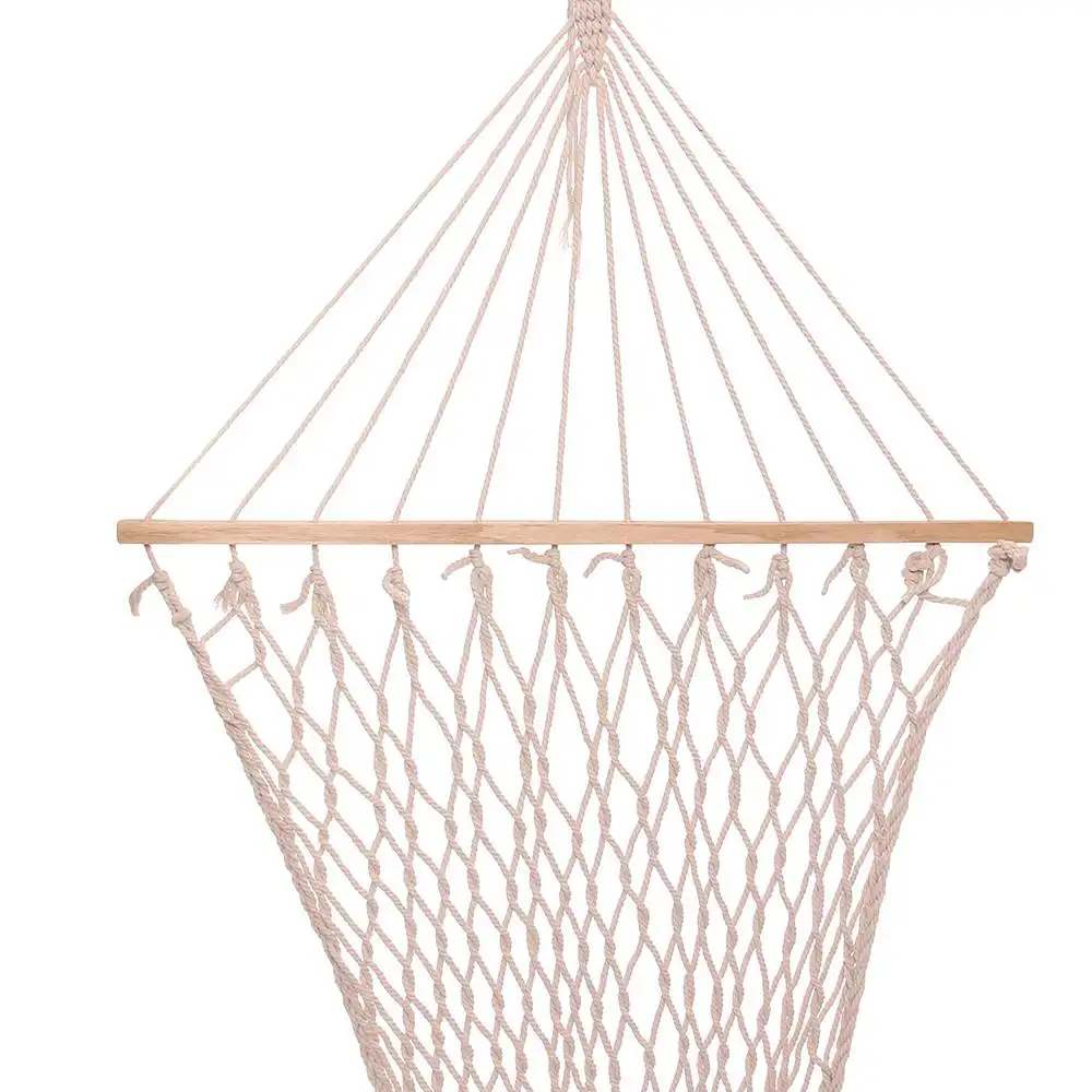 

200x80cm 2 People Double Hammock Cotton Mesh Hanging Swing Bed Max Load 120kg Outdoor Camping