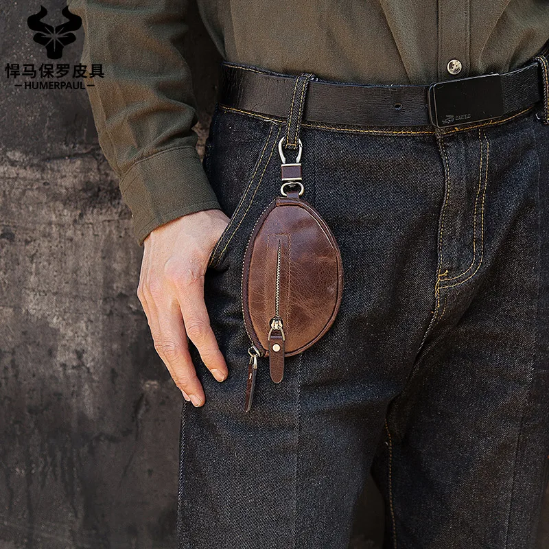 Модная мужская сумка для ключей из натуральной кожи маленький кошелек монет