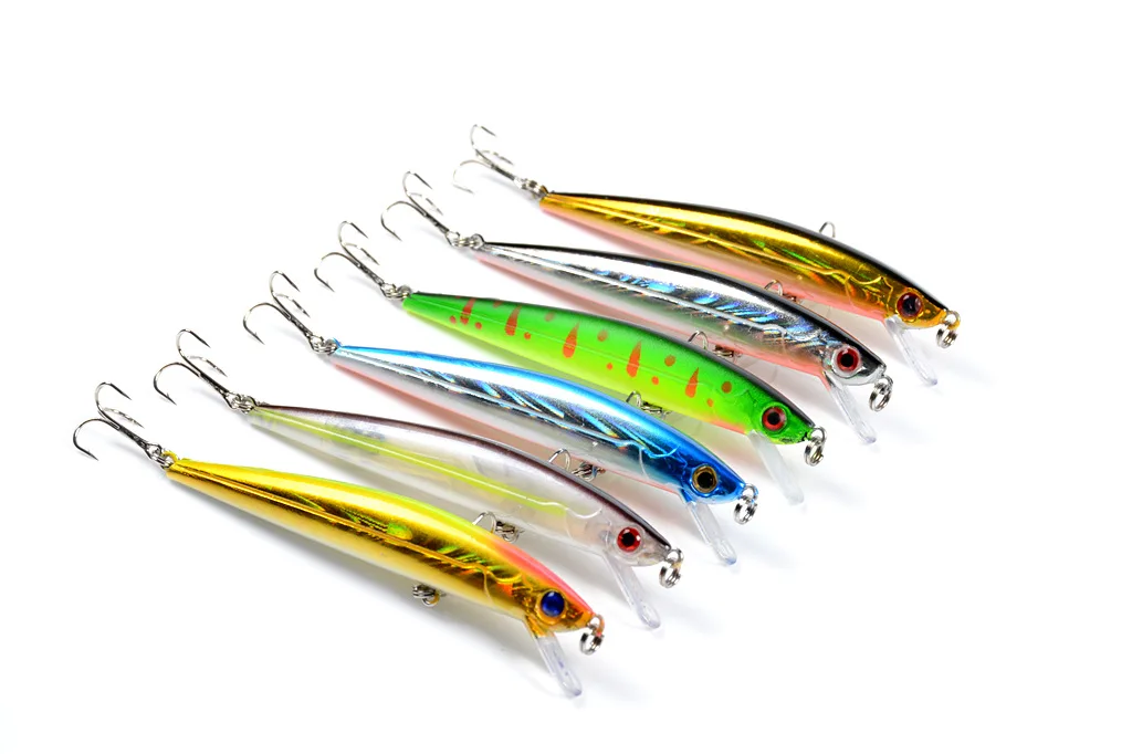 

6pcs New Laser Minnow Fishing Lures 11cm 9.2g Fishing Hard Bait Crankbaits Isca Artificiais Pesca Sea Wobbler Swimming Baits