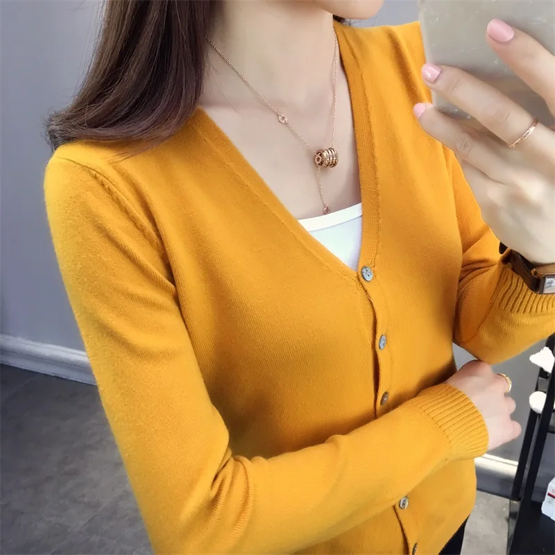 

Новое шерстяное вязаное пальто 2020 женский свитер короткий свободный весенне-осенний Новый женский базовый свитер верхняя одежда