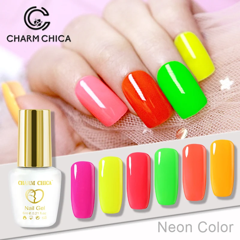 Шарм Чика неоновый гель для ногтей лак искусство Гибридный es флуоресцентный