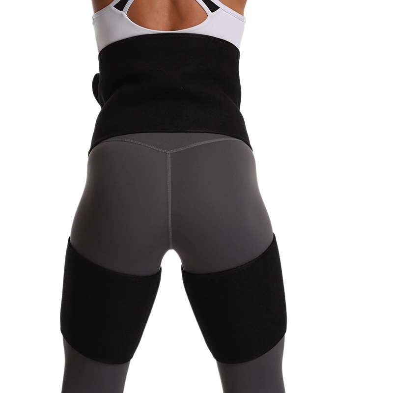 

Belt Black Sweat Arm Sleeve Belly Belt Sports Suit 1 Set 3 Pieces Yoga Body Shaping Slimming Waist Belt Black