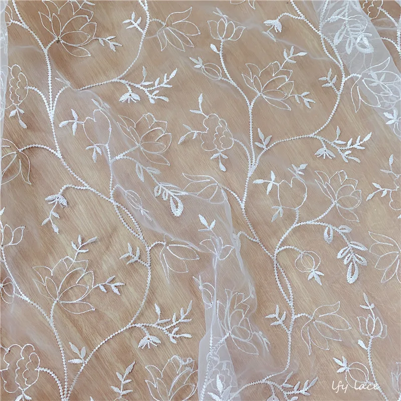 Новейшее легкое и мягкое платье из органзы стильное белое свадебное с вышивкой