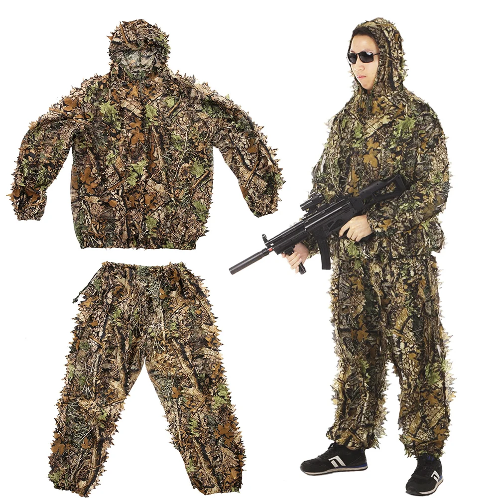 Костюм Ghillie для улицы Многофункциональный костюм Bionic 3D джунгли лес охота игровой