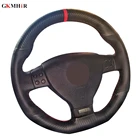 Чехол рулевого колеса автомобиля черная кожа из углеродного волокна для Volkswagen Golf 5 Mk5 GTI VW Golf 5 R32 Passat R GT 2005