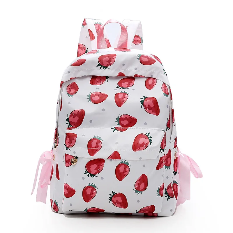 Женский рюкзак с клубничным принтом детские школьные сумки для