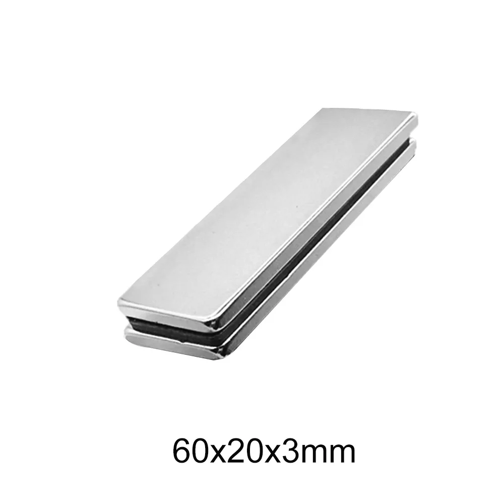 

1~15PCS 60x20x3 mm square powerful magnet 60mm X 20mm N35 Strong Neodymium Magnets 60x20x3mm Permanent Magnet sheet 60*20*3 mm