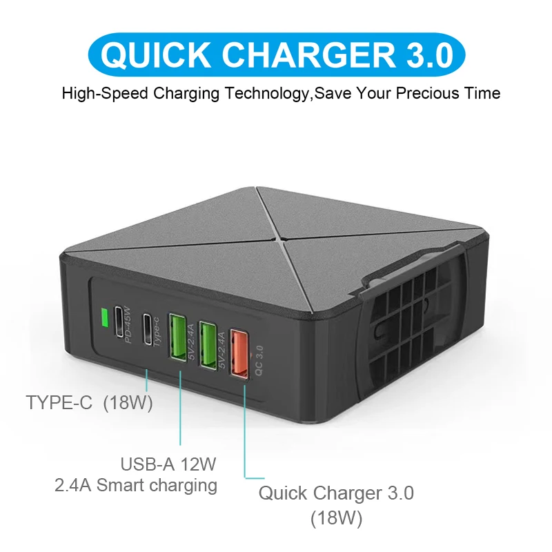 Быстрое зарядное устройство AIXXCO 3 0 USB Тип C 18 Вт QC для Samsung s10 45 PD быстрое