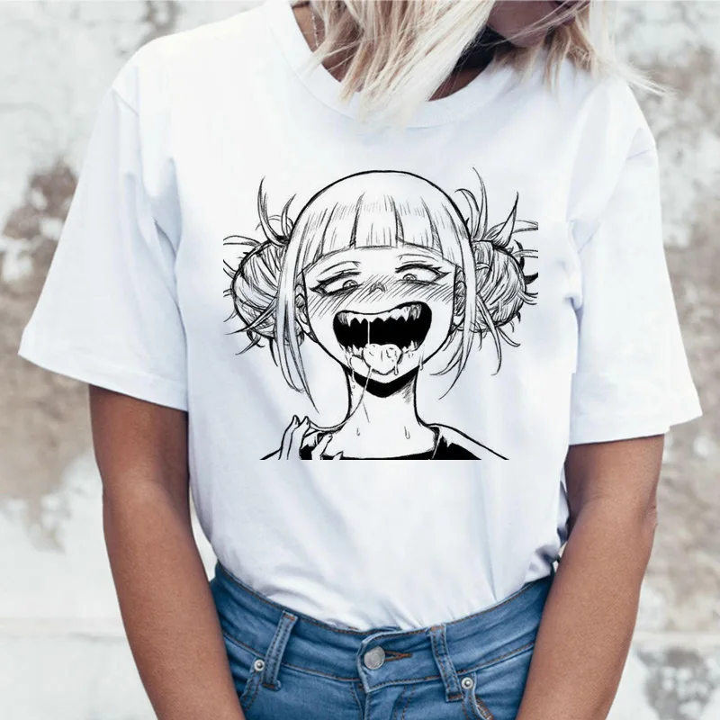 Футболка Himiko, мультяшная футболка Toga senpai, женская футболка waifu, женская футболка с надписью boku no hero Academy, футболка, футболка, harajuku, 90s - Цвет: 1712
