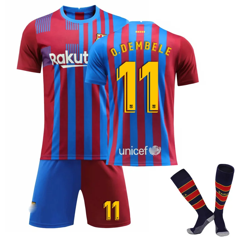 

2022 Home Stadium No. 10 Messi Jersey Suit No. 21 Football Team Club Jersey Full Set of Children's Boys Youth Training